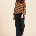 Pantalon PONT en coton brillant des détails fins